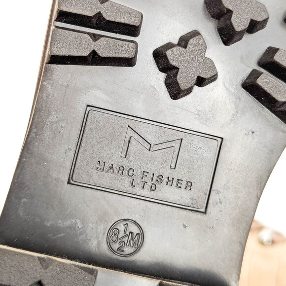 Marc Fisher Women Lizzie 2 Lace-up Platform Croc Beige Suede Combat Boots Sz 8.5 - Picture 8 of 8